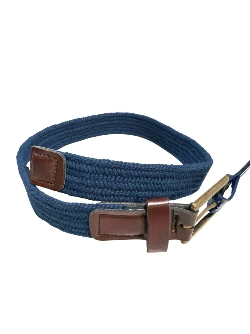 New Set of 2 Navy & Black Woven Boys Belts Faded Glory